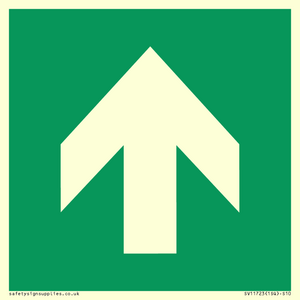 E907 Safe condition: Up / forwards arrow (90 deg supplimentary)